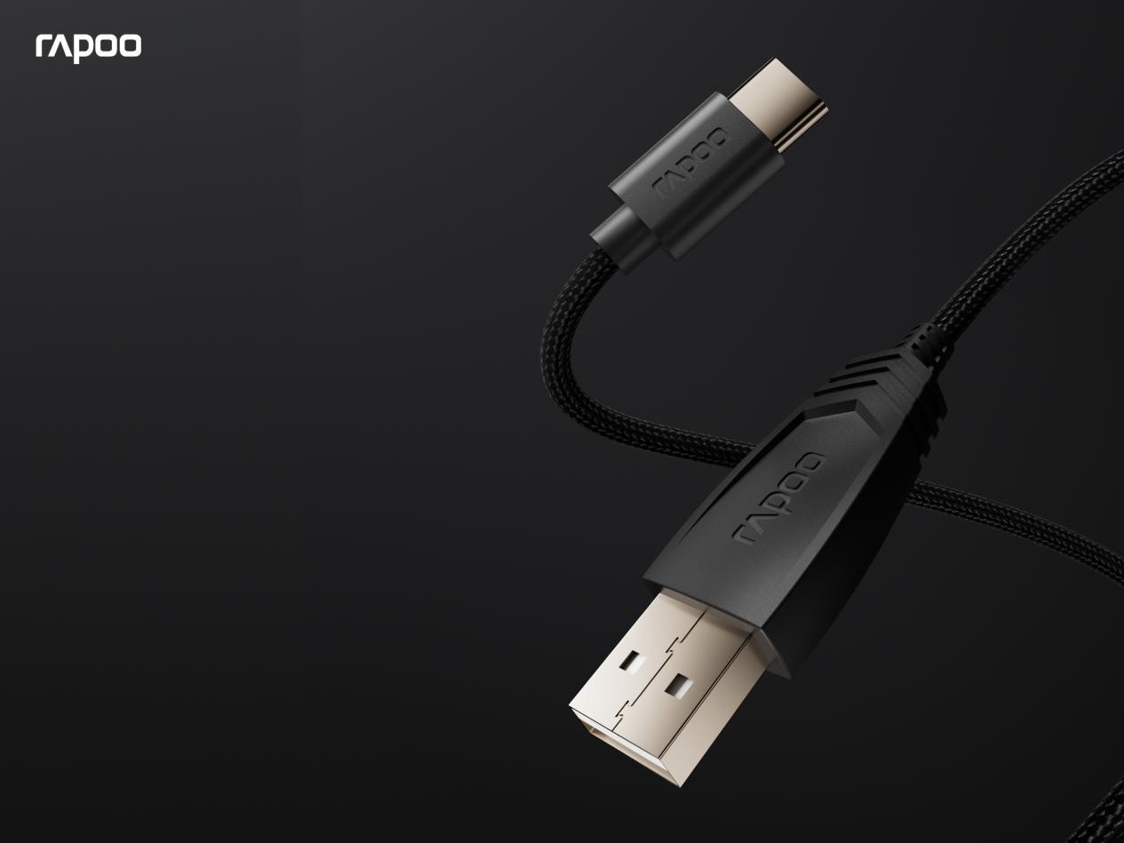 支持8K回报率雷柏P2-AC外设电源伞绳数据线（USB-A+USB-C）上市
