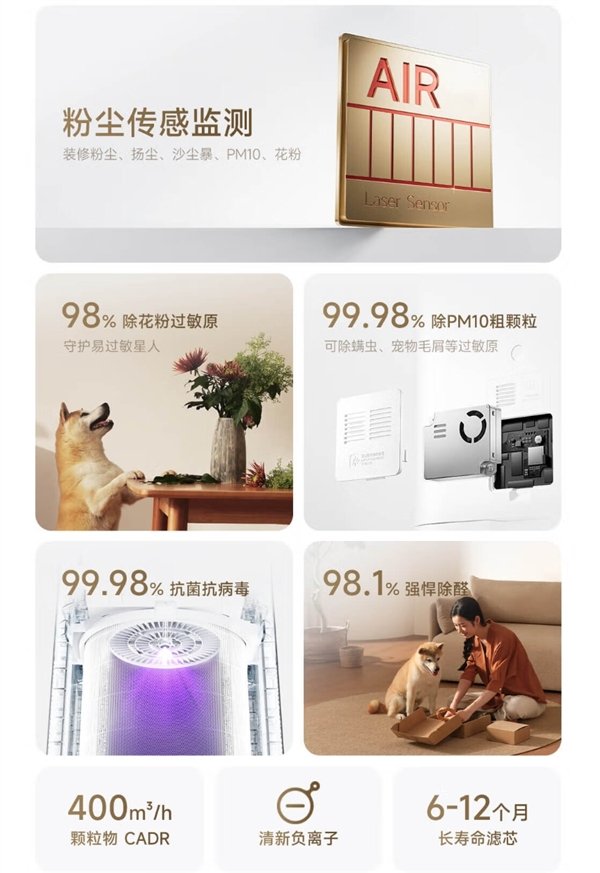 首发999元!小米米家空气净化器5首销:98.1%除醛率