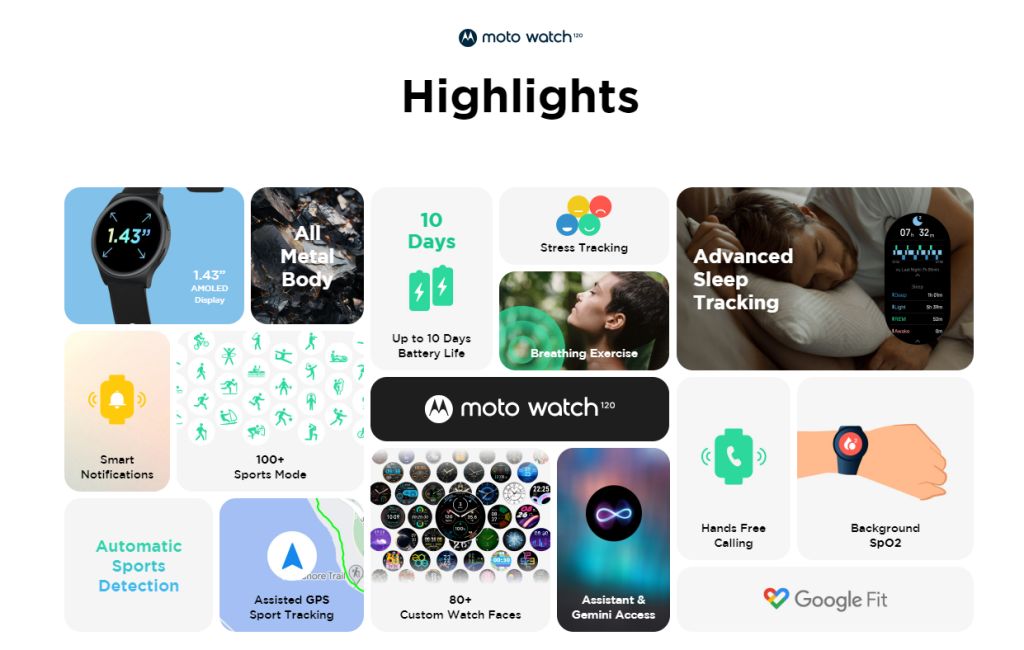 摩托罗拉发布 Moto Watch 120 智能手表:1.43 英寸圆形表盘、续航 10 天,售价 130 美元