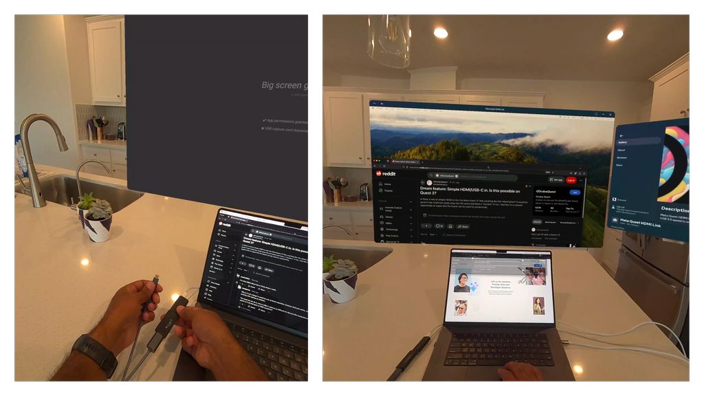 Meta 发布 Quest HDMI Link 应用,1080P 零延迟有线投屏到 Quest 头显上