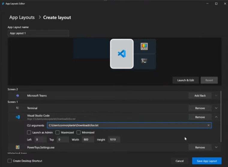 微软演示 Win11 PowerToys Workspaces 工具:让开发者一键部署 / 启用应用布局