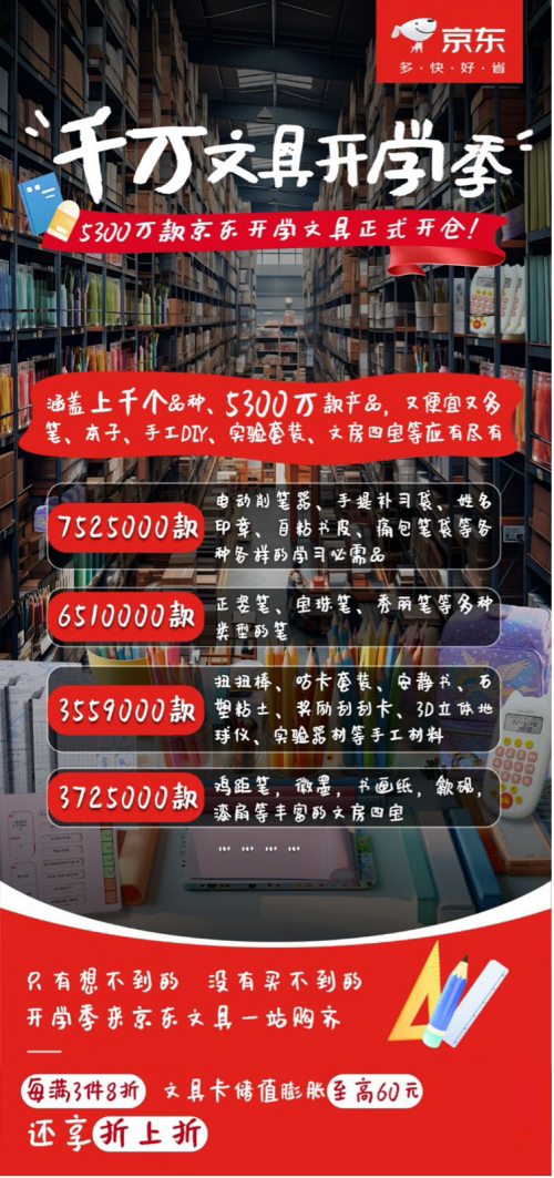 一站式购齐老师要求的文具清单 京东开学季5300万款文具又便宜又多