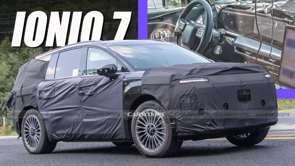 现代首款电动三排座 SUV,Ioniq 7 路测照片曝光