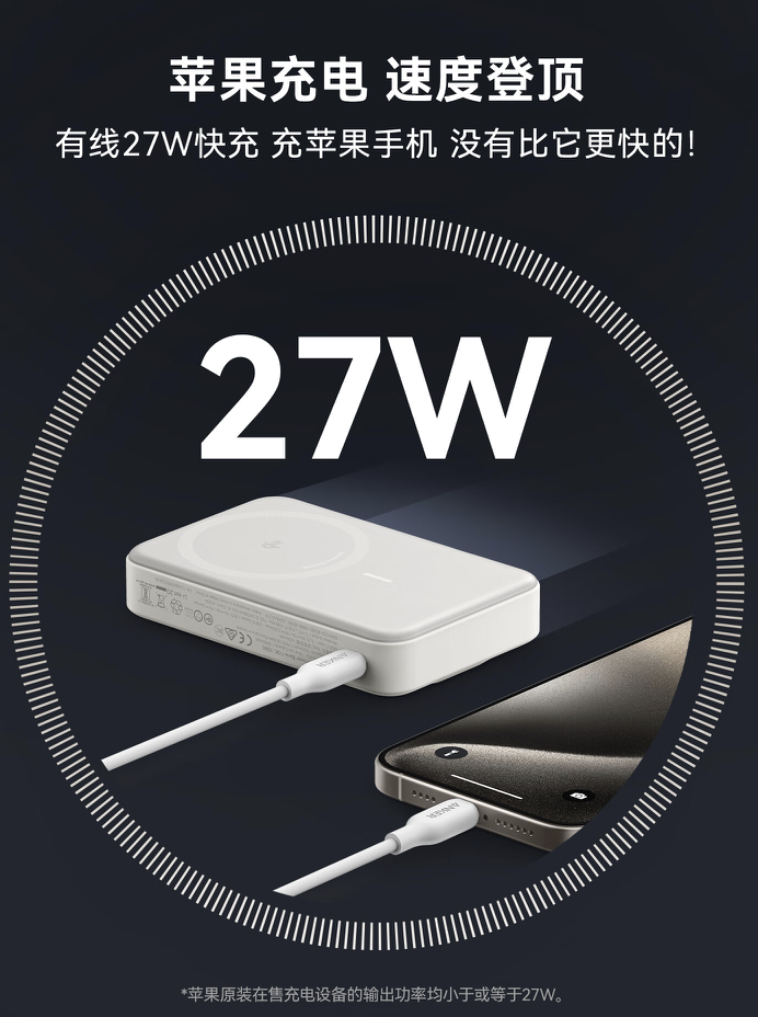 安克 MagGo 2.0 移动电源京东开售:Qi2 15W 无线充 + 27W 有线充,379 元