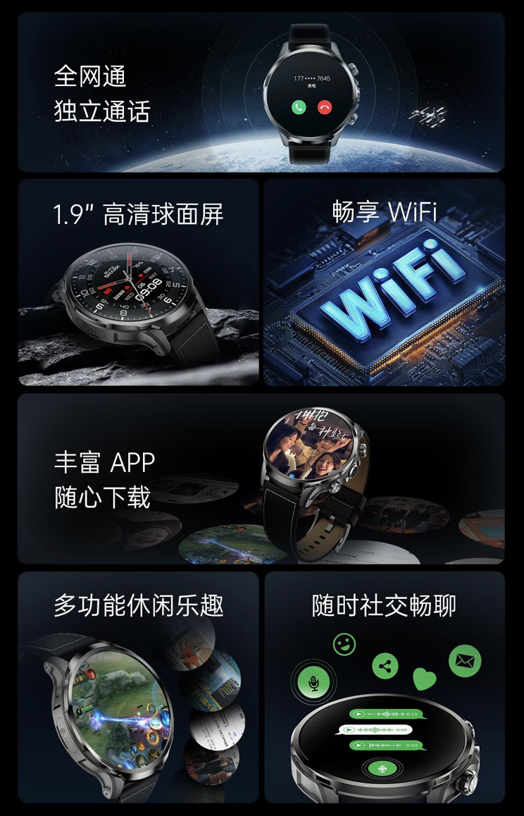 黑鲨 Watch X-H100 智能手表开售:表侧 2MP 摄像头 + 全网通独立通话,699 元