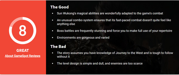 《黑神话:悟空》媒体评分解禁:多家媒体给出好评