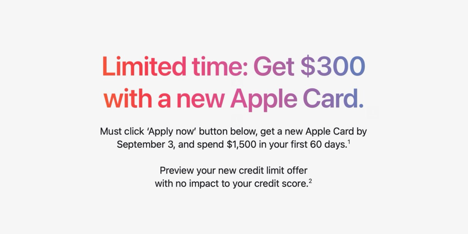 苹果邀请新用户注册 Apple Card,最高可获 300 美元红包奖励