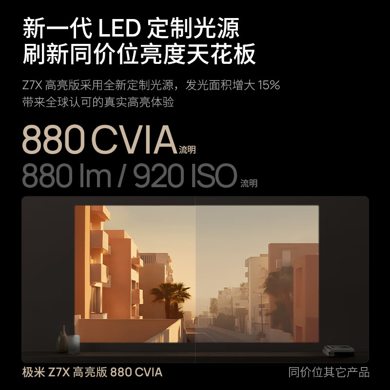 极米 Z7X 高亮版投影仪开售:1080P 880 流明、MT9669,2999 元