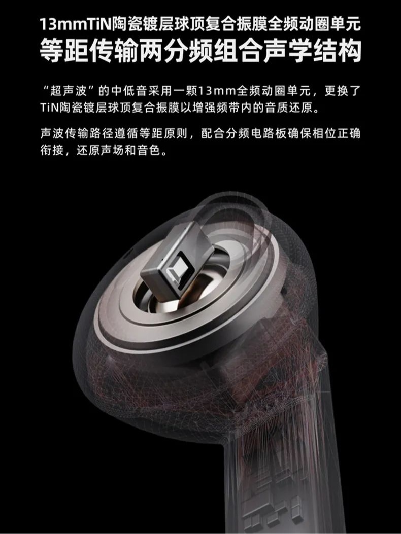 水月雨 Ultrasonic 超声波无线降噪耳机开售：FRA 铝镁合金振膜高音动铁、蓝牙 5.3，399 元
