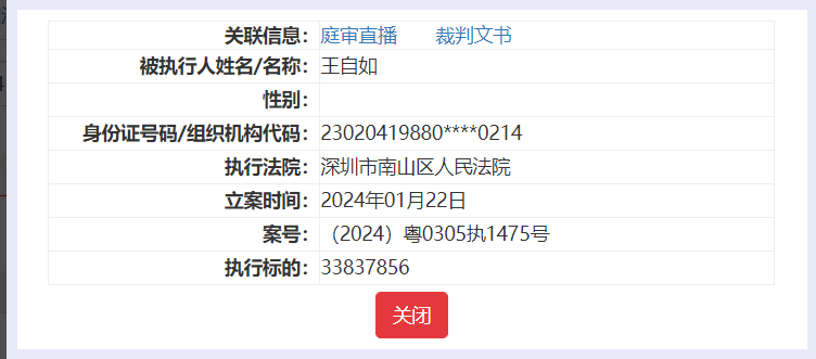 图片来源:中国执行信息公开网截图