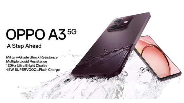 OPPO A3 5G在印度推出:5100mAh电池、千元价位