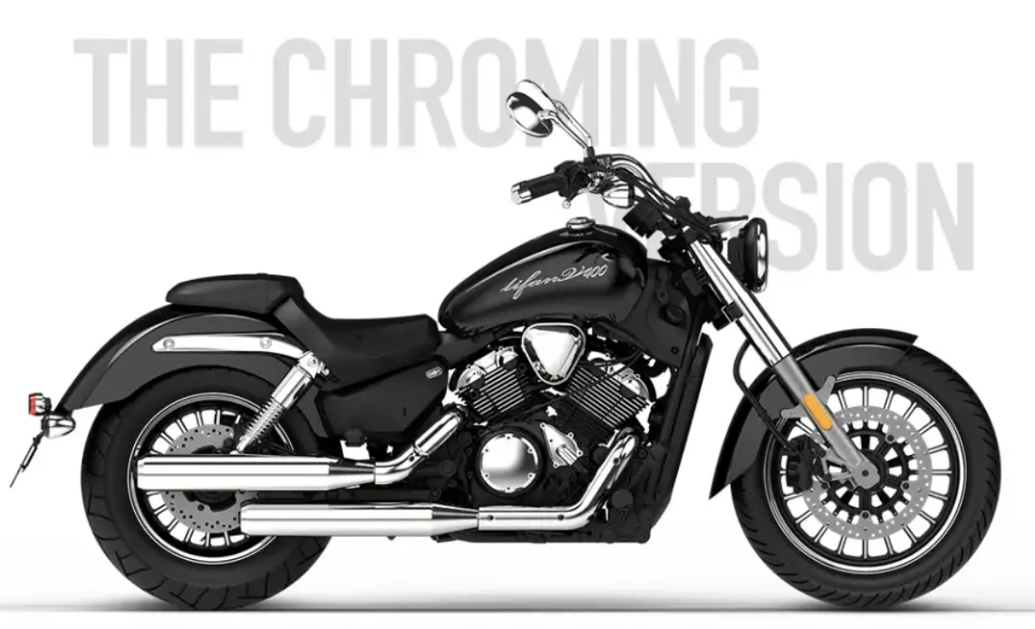 力帆 V400 摩托车官图公布:复古外形 / 圆灯设计,搭 400ml 四冲程水冷双缸发动机