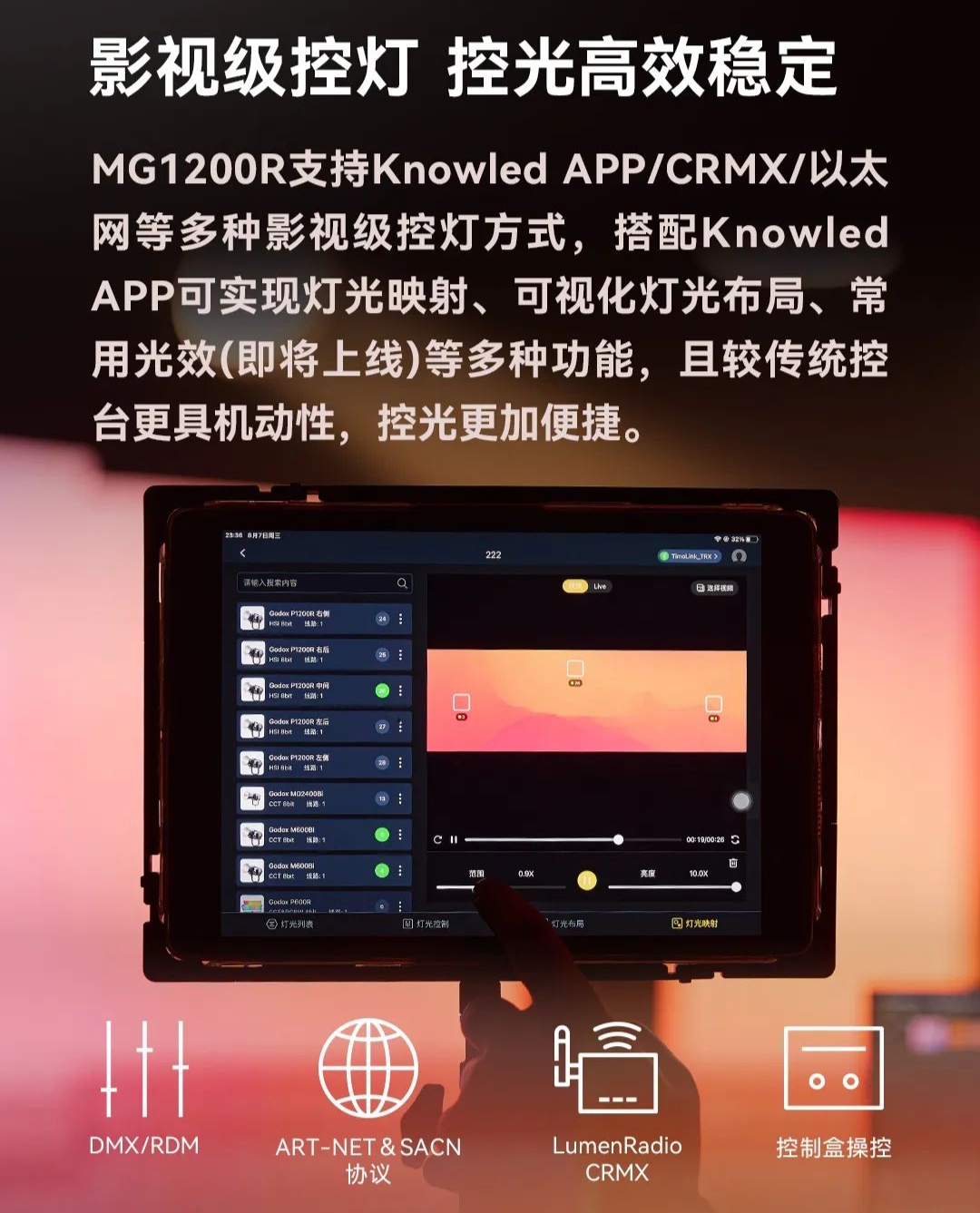 神牛 MG1200R 诺力全彩 LED 影视灯发布:1500W 功率、新增低亮模式,33800 元 / 台