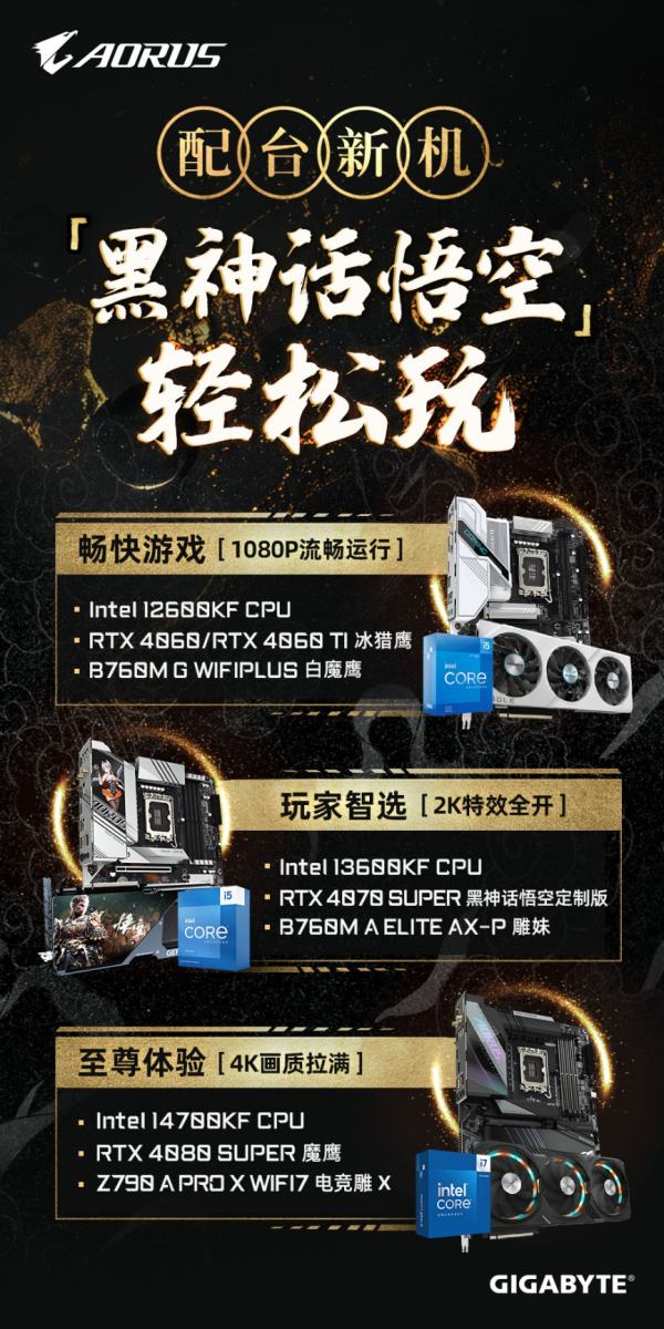 《黑神话:悟空》腾云驾雾来,技嘉RTX 4070 SUPER 悟空联名显卡 助力共绘西游神话新篇