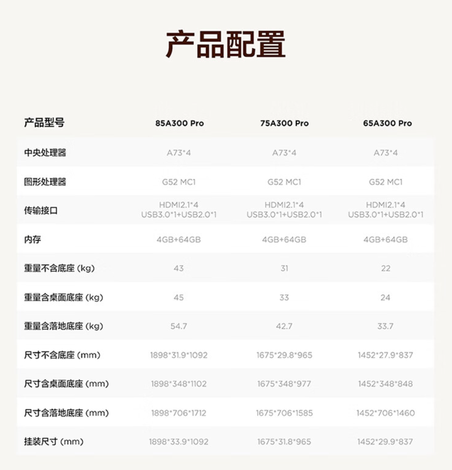 TCL A300 Pro 艺术电视开售：3 尺寸可选、平板薄画框设计，首发 9999 元起