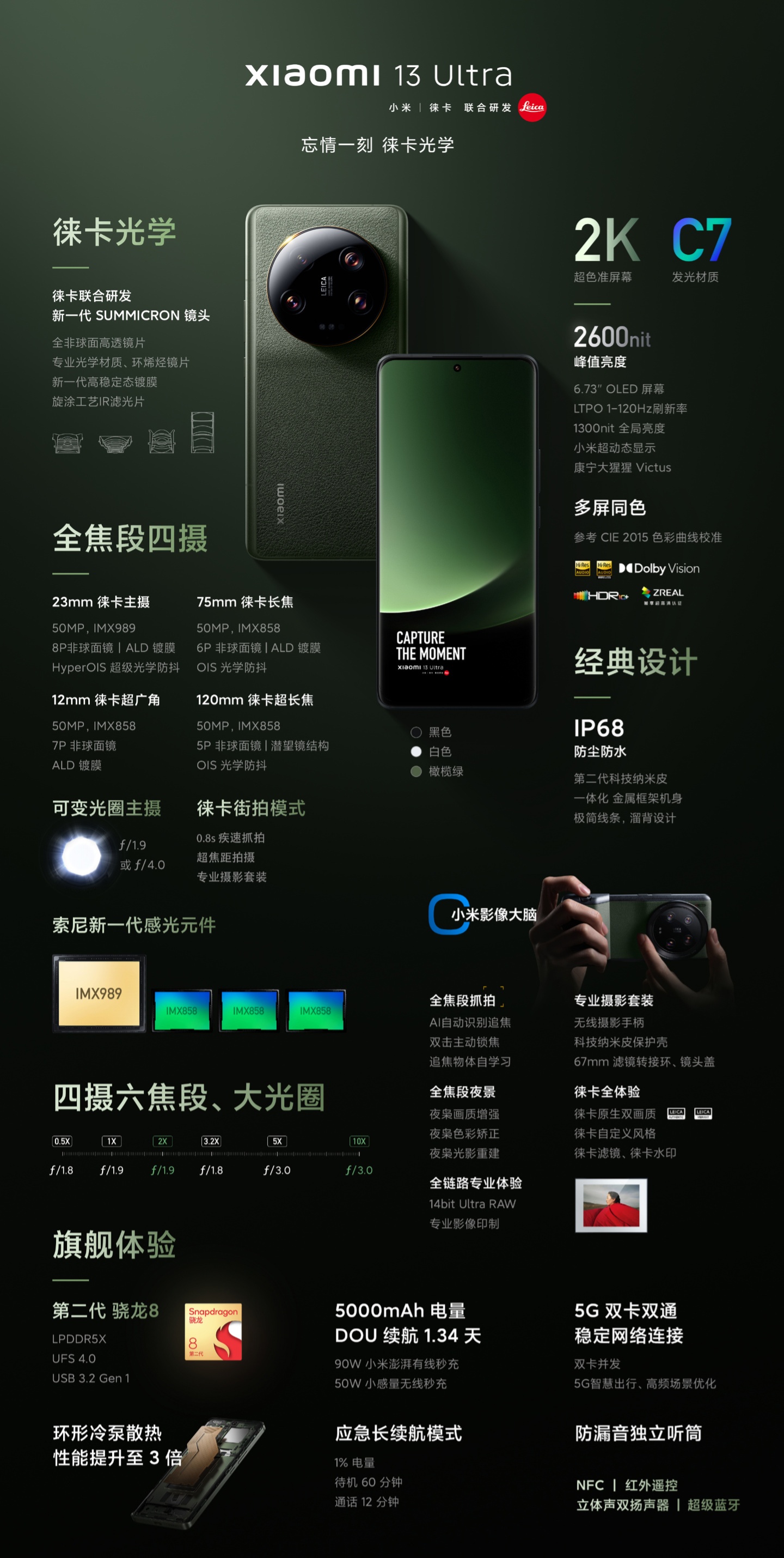 直降 2300 元 + 赠耳机:小米 13 Ultra 手机 512G 版 4137 元京东百亿补贴