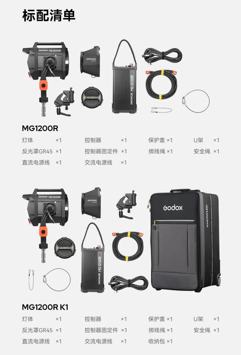 神牛 MG1200R 诺力全彩 LED 影视灯发布:1500W 功率、新增低亮模式,33800 元 / 台