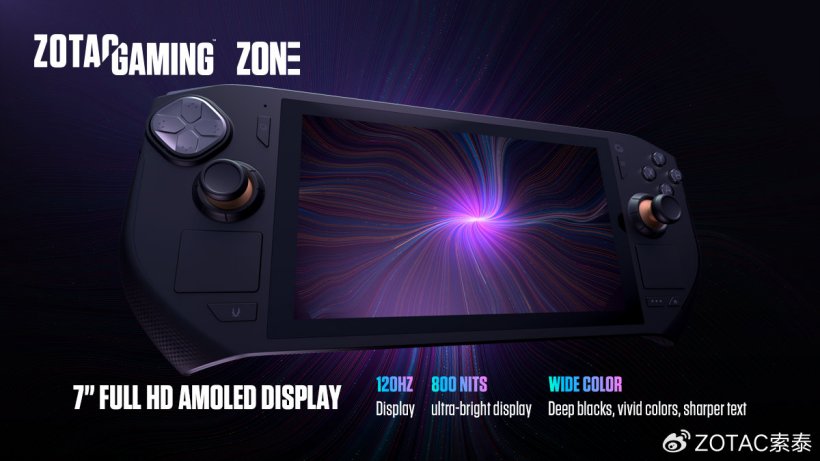 索泰 ZONE 游戏掌机发布:AMD R7 8840U / 1080p 120Hz 7 英寸触控屏,内置双触控板