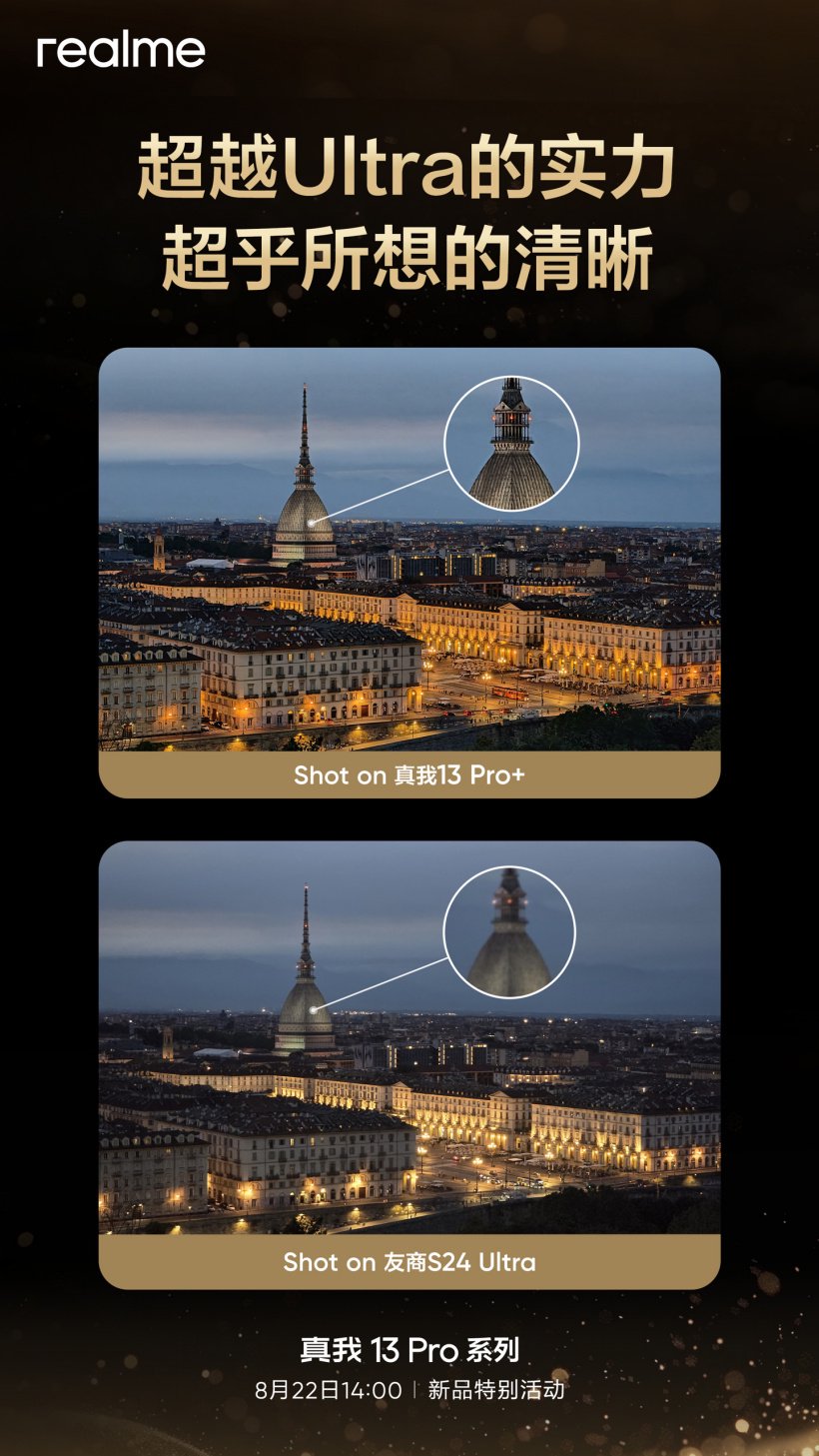 realme 真我公布 13 Pro 系列手机 AI 超清功能,号称“告别模糊照片”