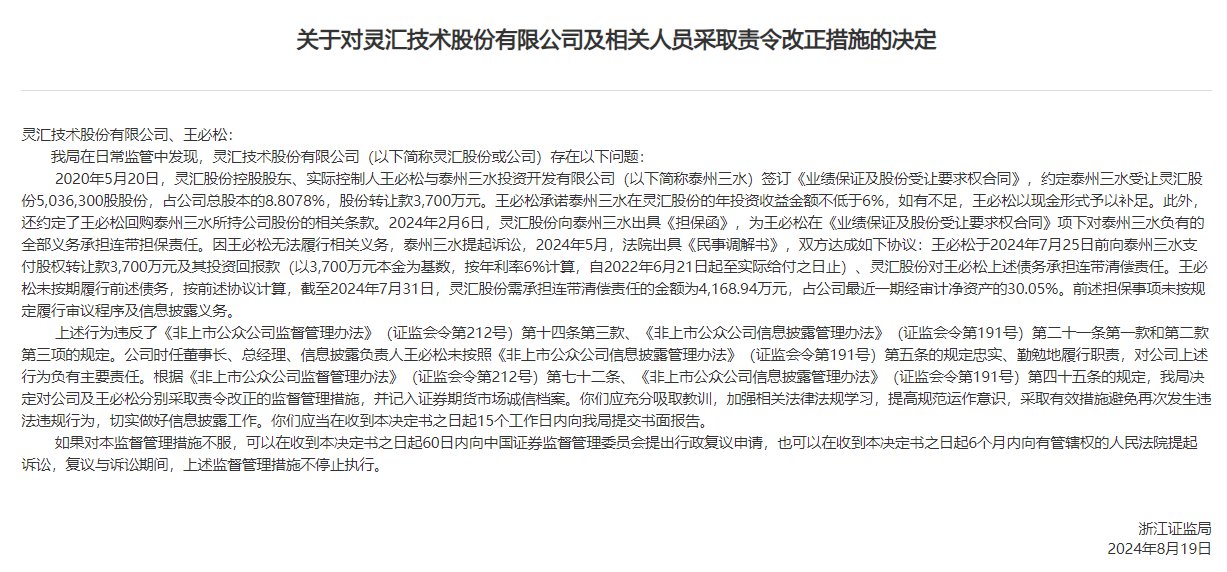 V观财报｜灵汇股份信披违规被责令改正