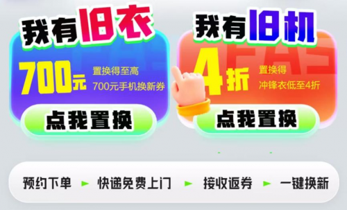 旧衣回收置换至高700元手机换新券 来京东以旧换新购手机更划算