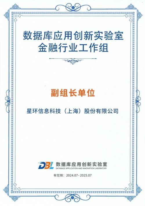 星环科技当选金融工作组副组长单位，助力数据库产业创新发展