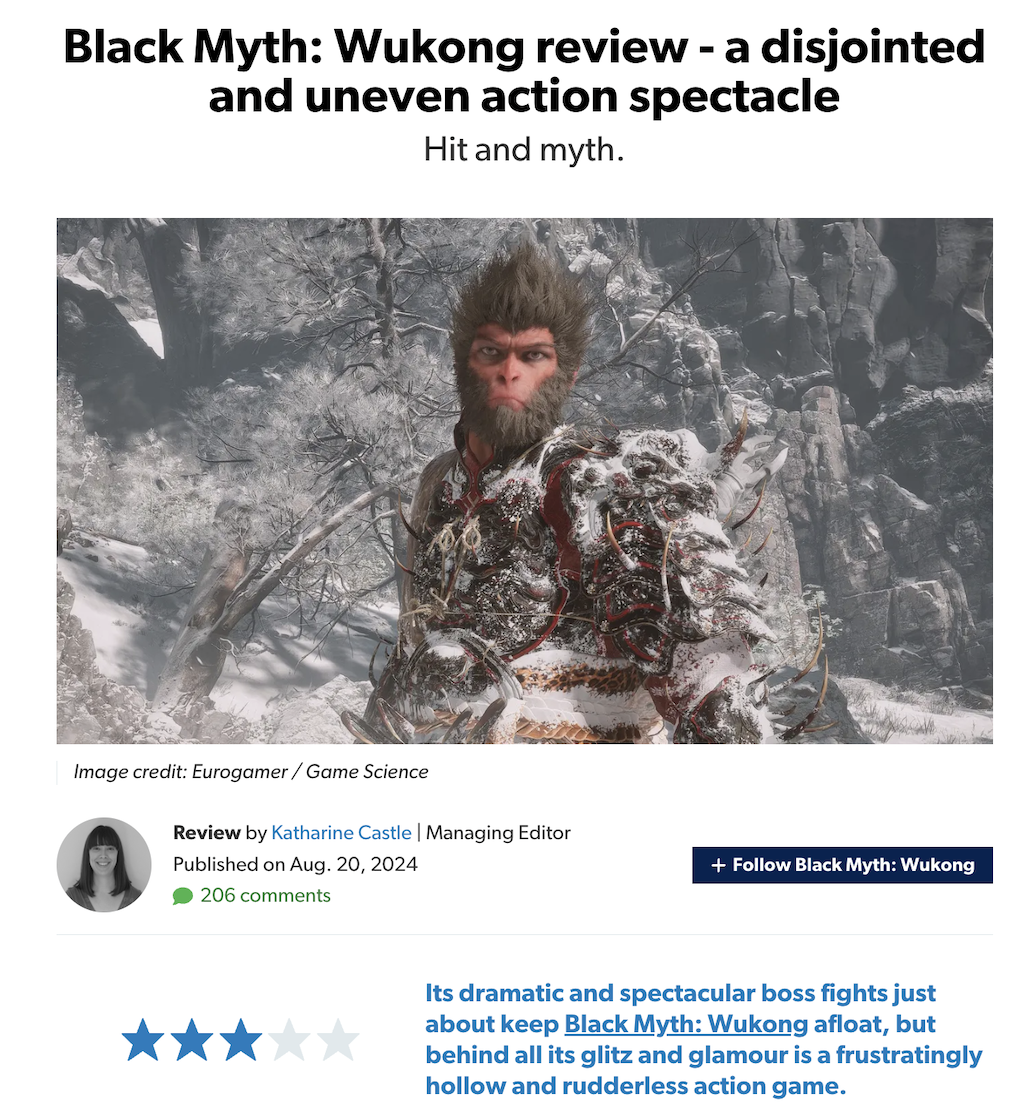 给《黑神话：悟空》打一星的外国人，脑子里是怎么想的？