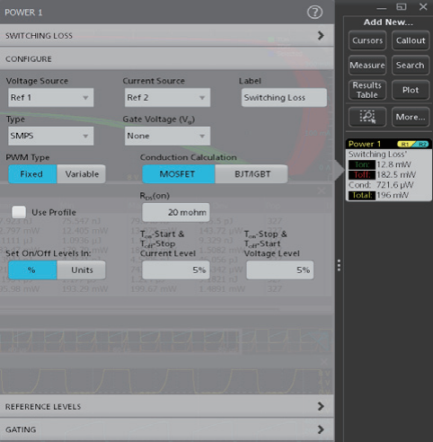 使用示波器自动化测量电源开关损耗