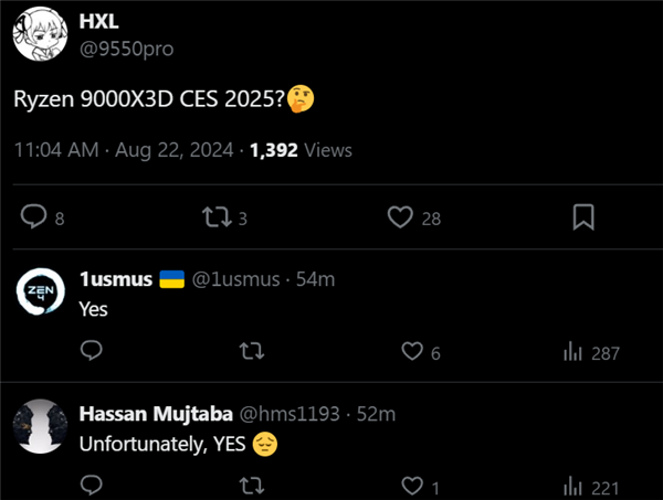 锐龙9000X3D且等去吧!今年没戏了