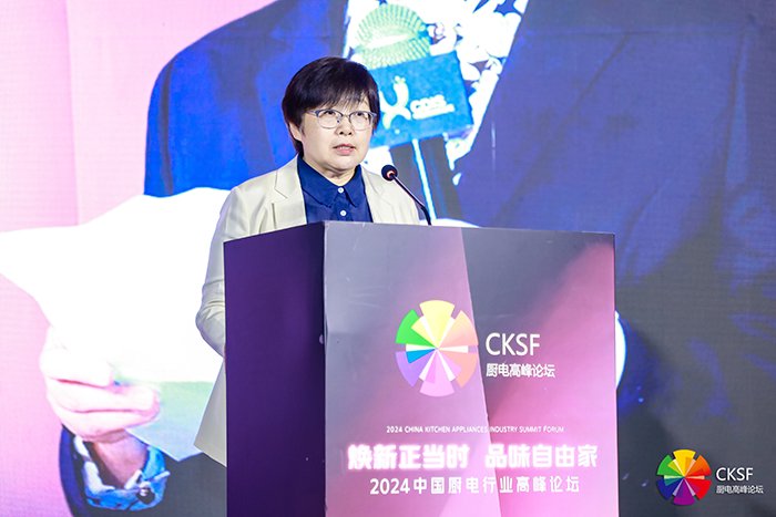 中国家用电器协会秘书长王雷在2024中国厨电行业高峰论坛上致辞