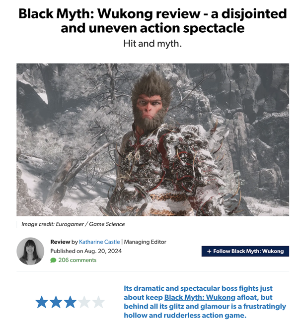 给《黑神话:悟空》打一星的外国人 脑子里是怎么想的
