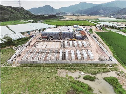 台州中行支持绿色能源项目建设。图为台州某电网侧储能电站示范项目。