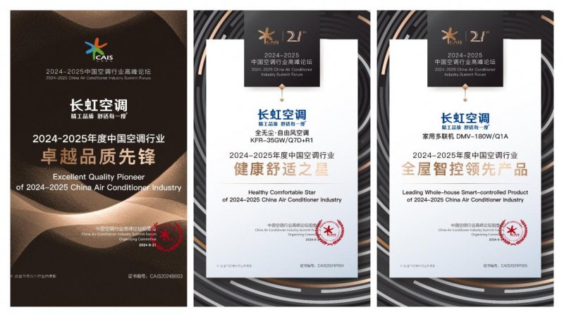 荣耀满载|长虹空调精工品质与智慧创新双轮驱动