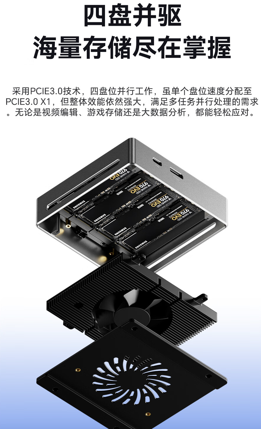 天钡推出 TB4S-OC 四盘位硬盘盒:自带 USB4 / OCulink 接口、PCIe 3.0,959 元