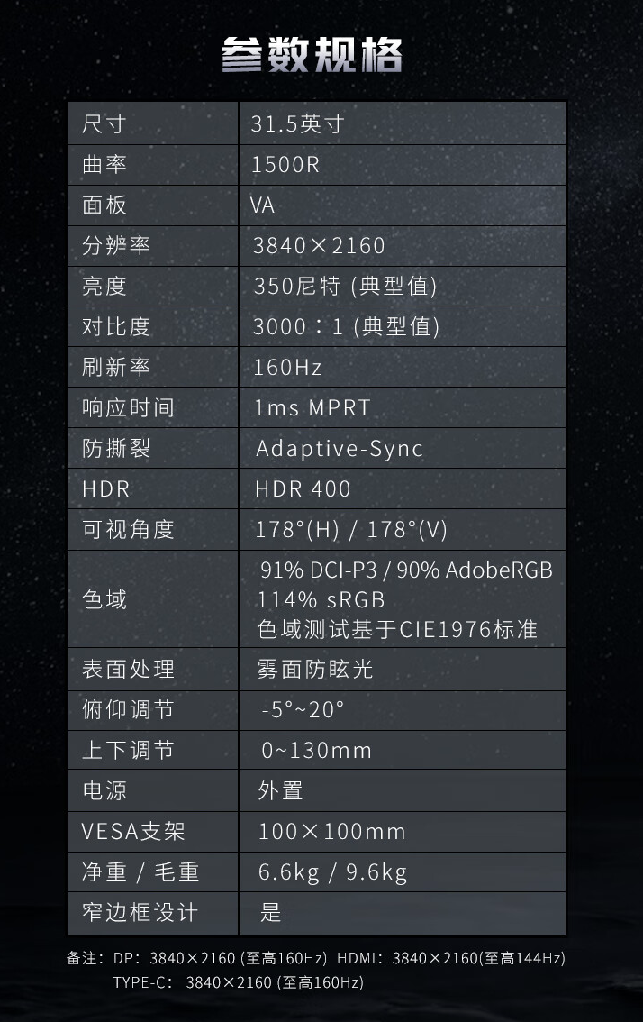 微星“321CUP”31.5 英寸曲面显示器国行开售：4K 160Hz + 15W USB-C，2999 元