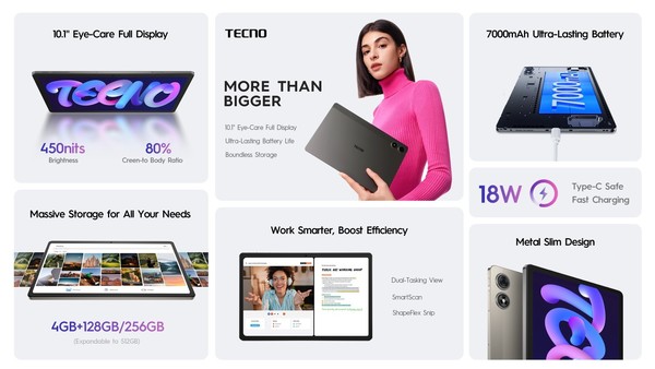 传音新平板海外开启预售 搭载10.1英寸屏幕 重量仅447克