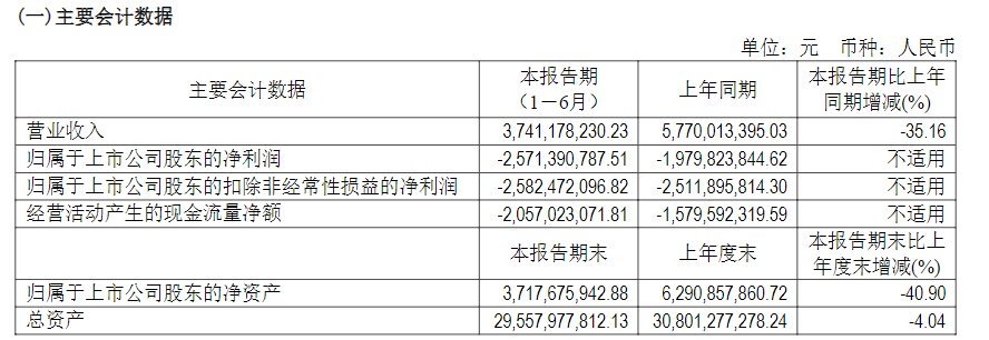 V观财报|北汽蓝谷上半年亏损25.71亿,整车销售降至2.8万台