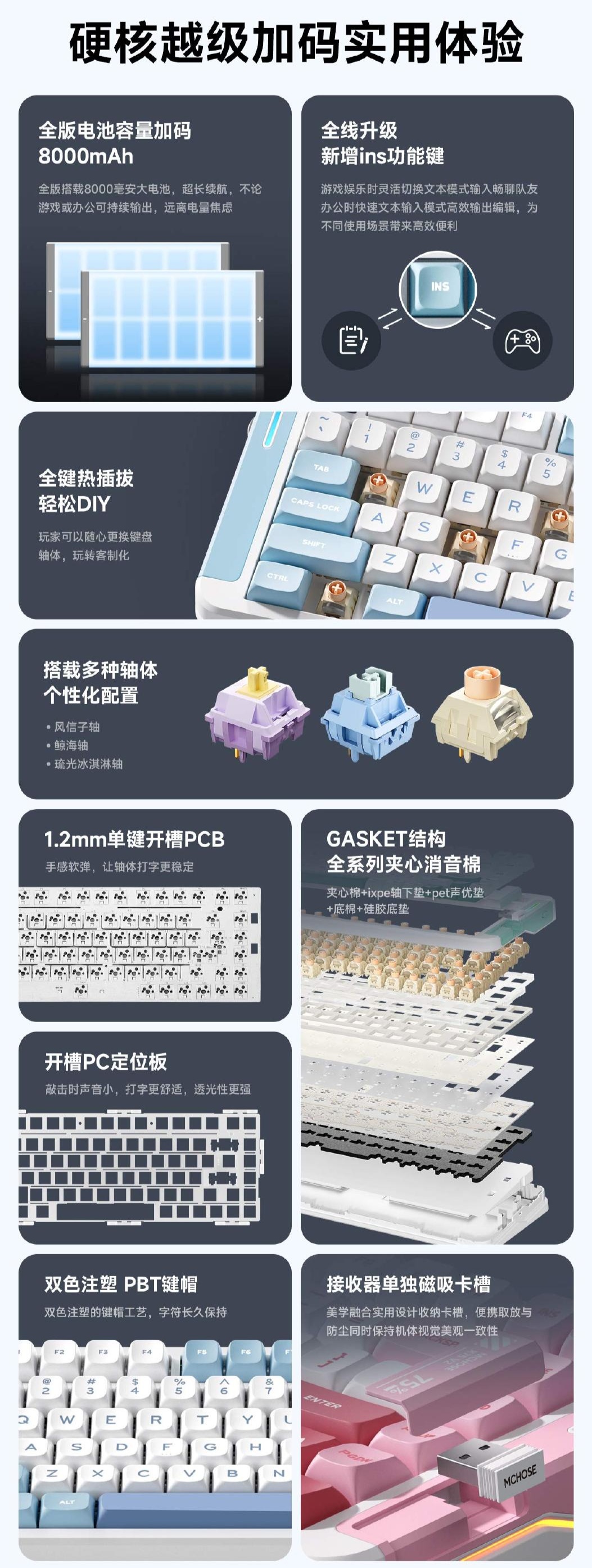 迈从 X75 V2 客制化机械键盘发布:75% 配列非下沉布局、全系 8000mAh 电池,首发 249 元起