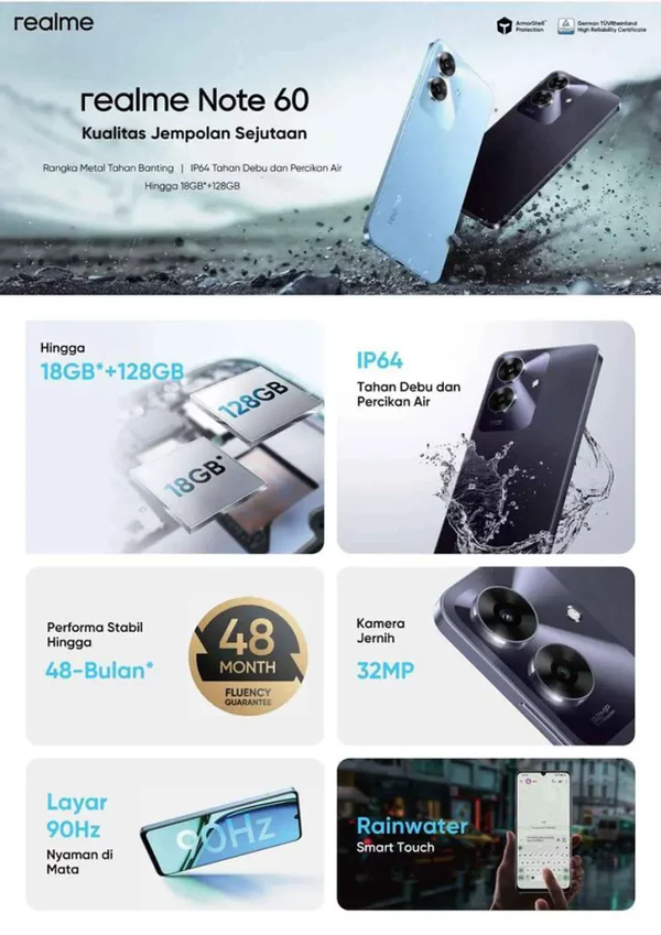 realme Note 60悄然上架:Unisoc T612芯片 约650元起