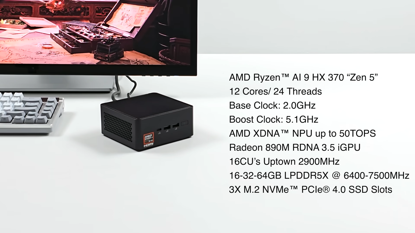 首款 AMD Strix Point 处理器迷你主机原型亮相，配 LPDDR5X 内存