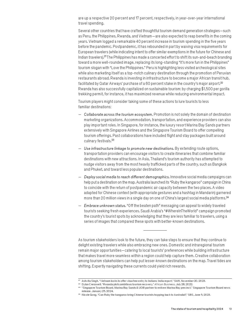 麦肯锡:2024年旅游和酒店业现状