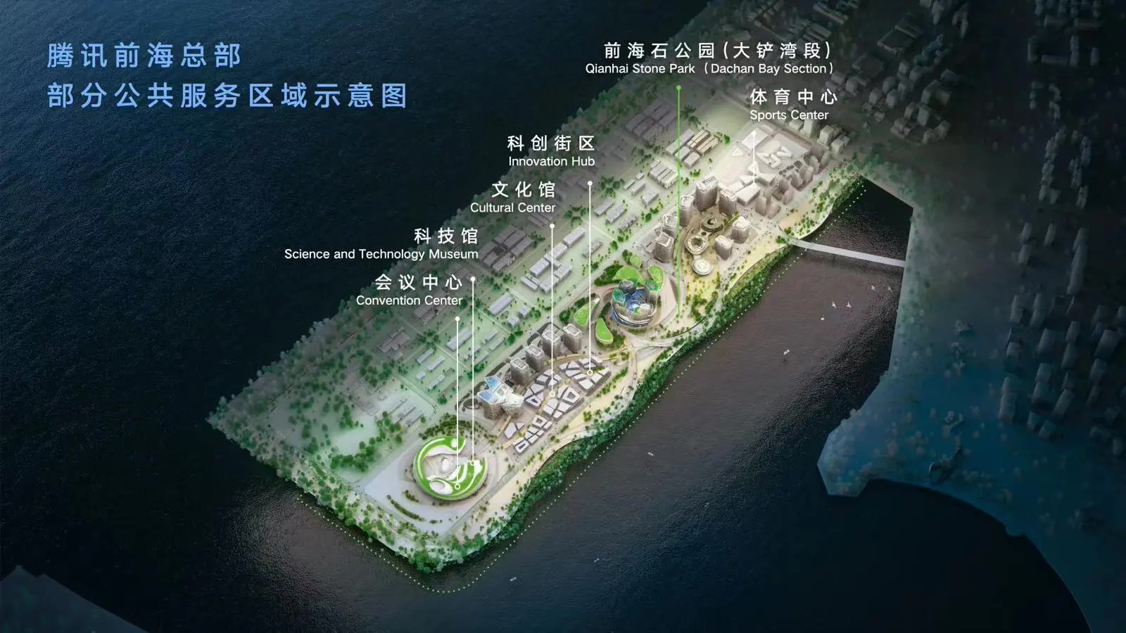 腾讯深圳前海新总部大楼“科技引擎” 2025 年初开工建设,位于“企鹅岛”中枢