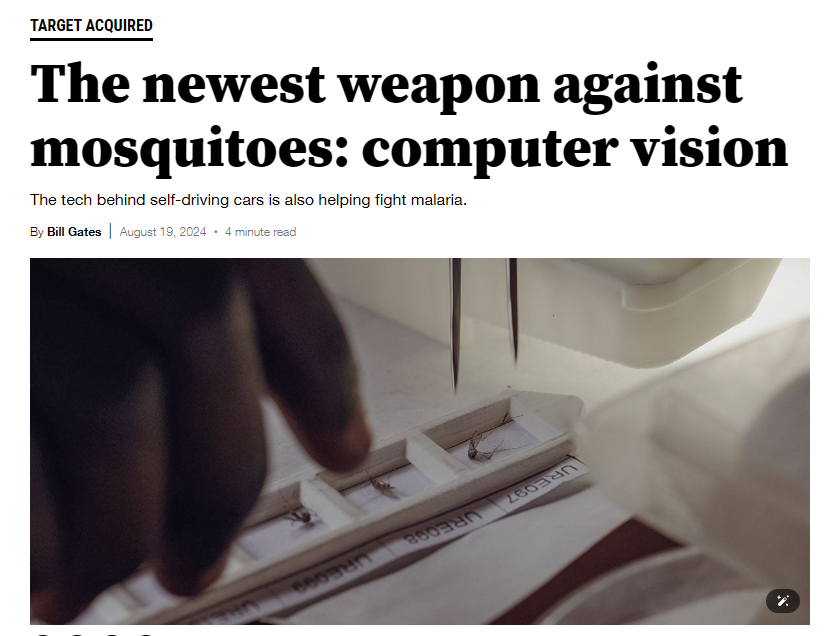 比尔・盖茨用 AI 对付蚊子,助力消灭疟疾