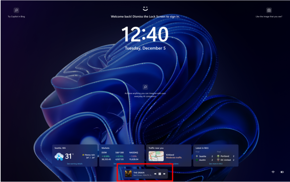 锁屏显示音乐播放器控件,微软发布 Win11 Beta 预览版 Build 22635.4082 更新