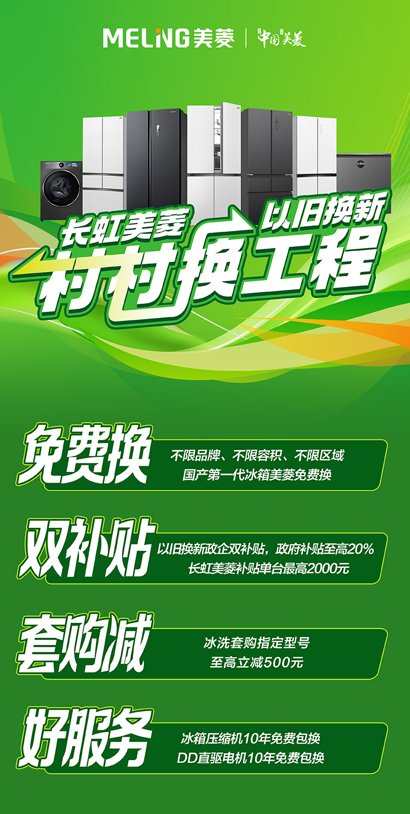 长虹美菱加码以旧换新 重磅新品已成可靠之选
