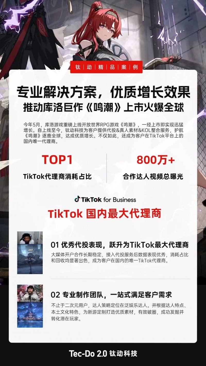 “二游”黑马《鸣潮》上市火爆全球背后,钛动科技如何做好达人营销?