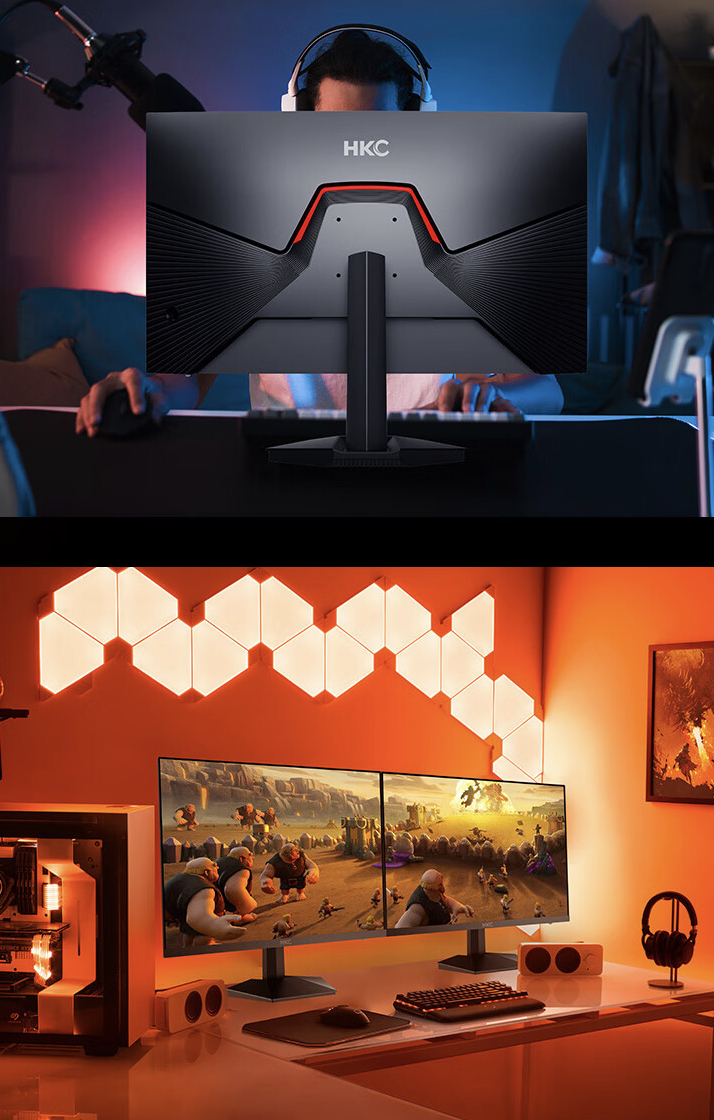 HKC“G24H1 经典版”23.8 英寸显示器 9 月 8 日开售:1080P 原生 200Hz,549 元