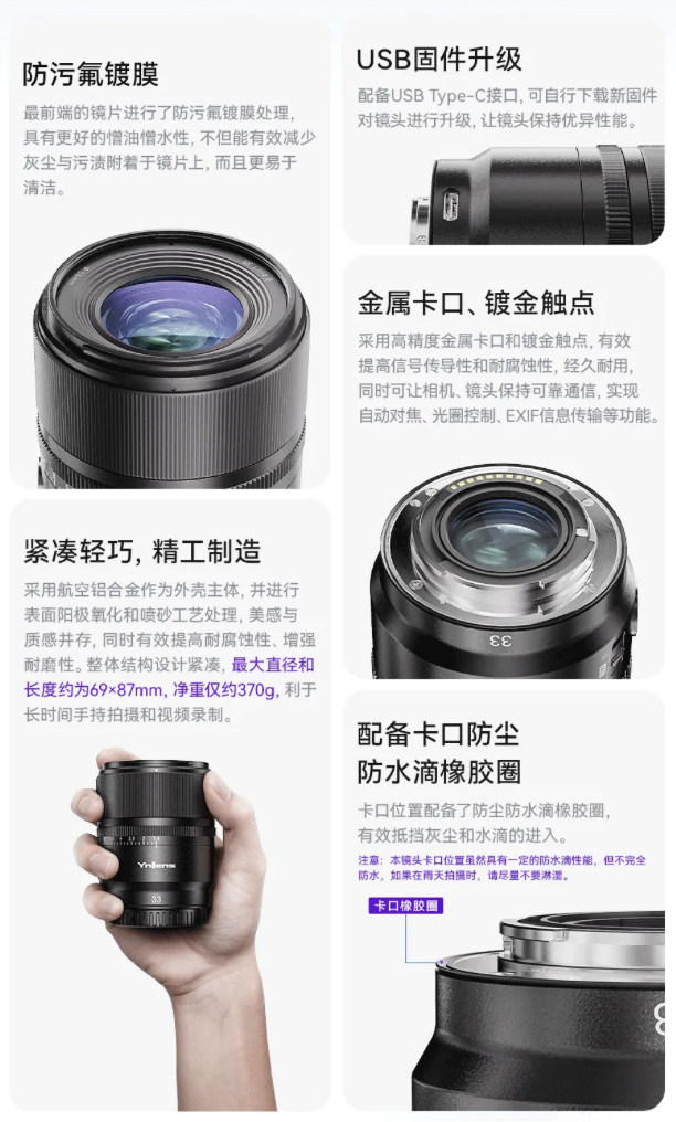 永诺发布索尼 E 卡口 33mm F1.4 相机镜头:支持自动对焦、9 组 11 片,1519 元