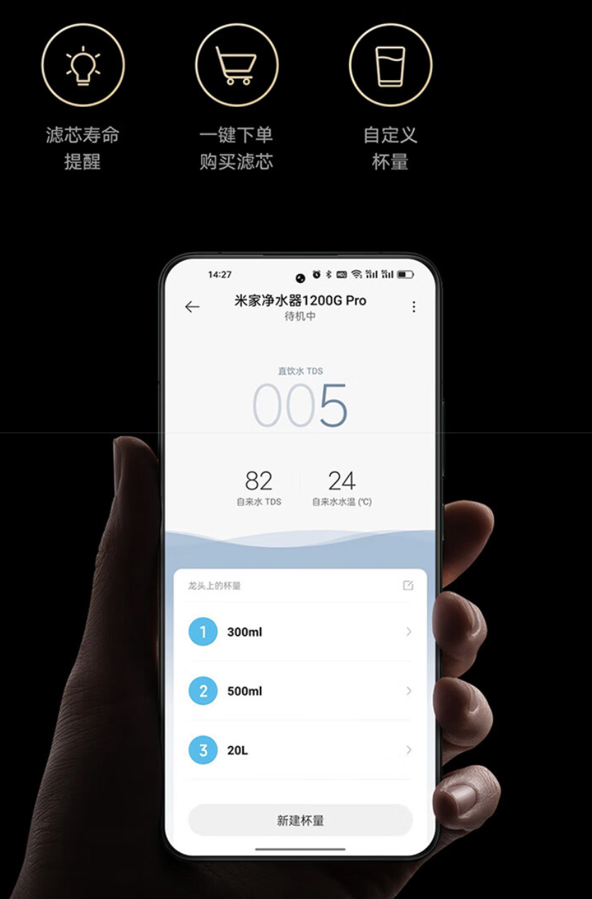 小米米家净水器 1200G Pro 上架:零陈水 3.0 技术、支持多档定量取水,1999 元