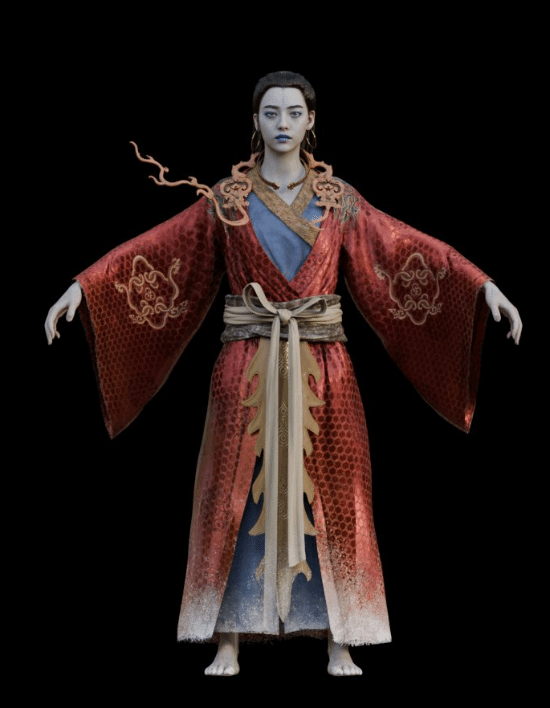 《黑神话:悟空》亢金星君3D模型提取:冰雪玉足超美